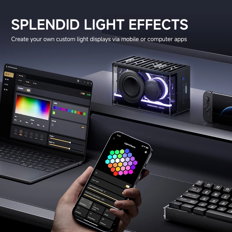 Edifier QD25 Bluetooth スピーカー卓上サウンドボックス Hi-Res オーディオ Bluetooth 6.0 TWS ステレオ 25W 出力