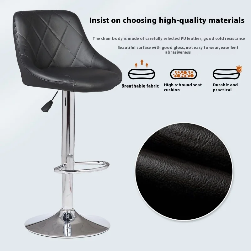 Moderner, einfacher, luxuriöser Barhocker für Zuhause, hoher Liftstuhl, drehbare Rückenlehne, Eisenmaterial für Outdoor-Küchenhersteller im Großhandel