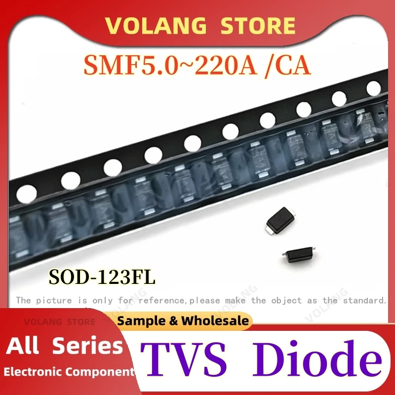 20Pcs SMF ESD Protection TVS Diode SMF5.0A SOD-123FL SMF5.0CA SMF6.0A Mark AG SMF6.0CA CAG SMF6.5A AK 6.5CA CAK SMF7.0CA AM CAM