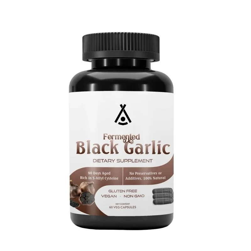 Organic Aged and Fermented Black Garlic Capsules, 60 Vegetarian Capsules, 500mg