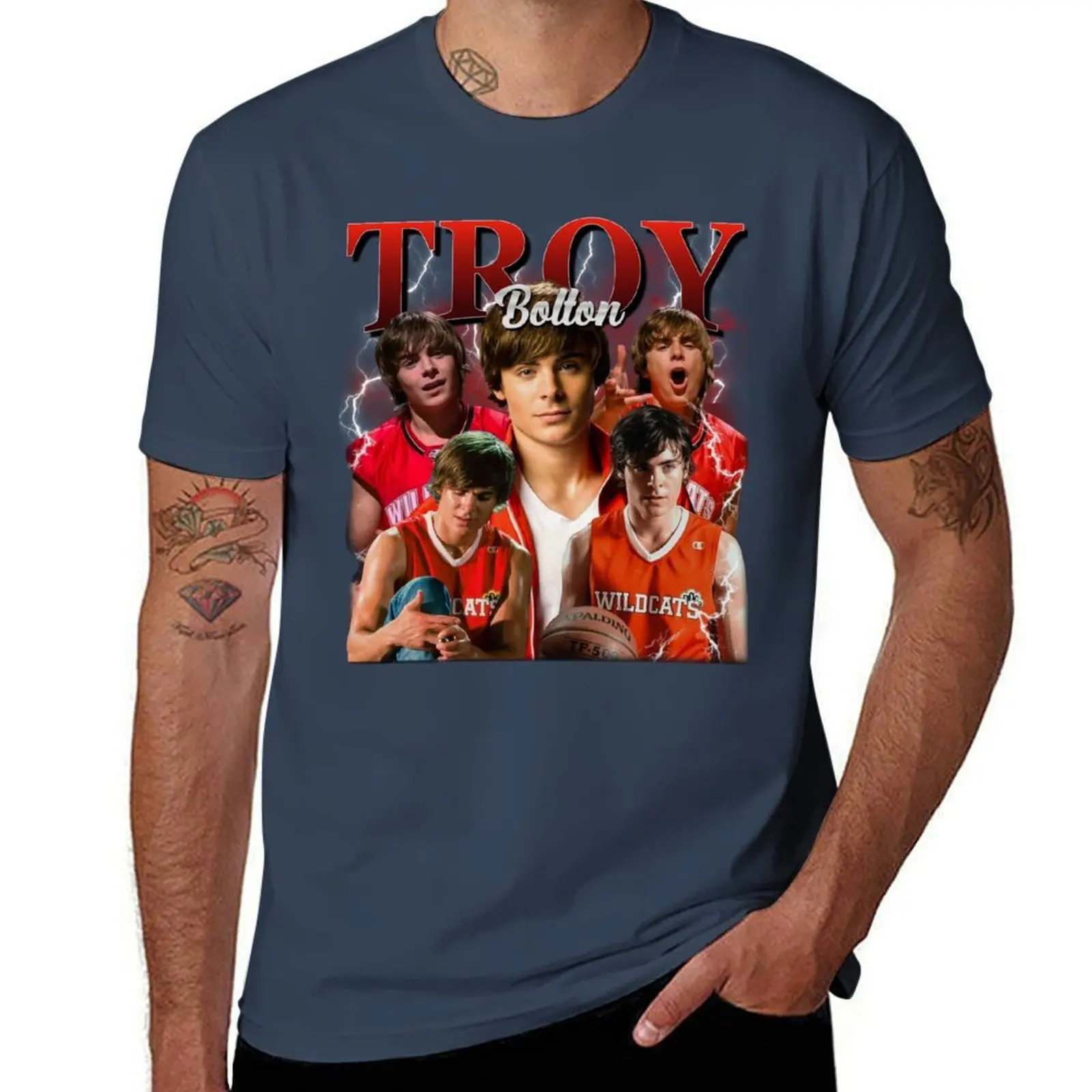 Vintage Troy Bolton The Musical Vintage T-Shirt Classic Print Short Sleeve Shirt