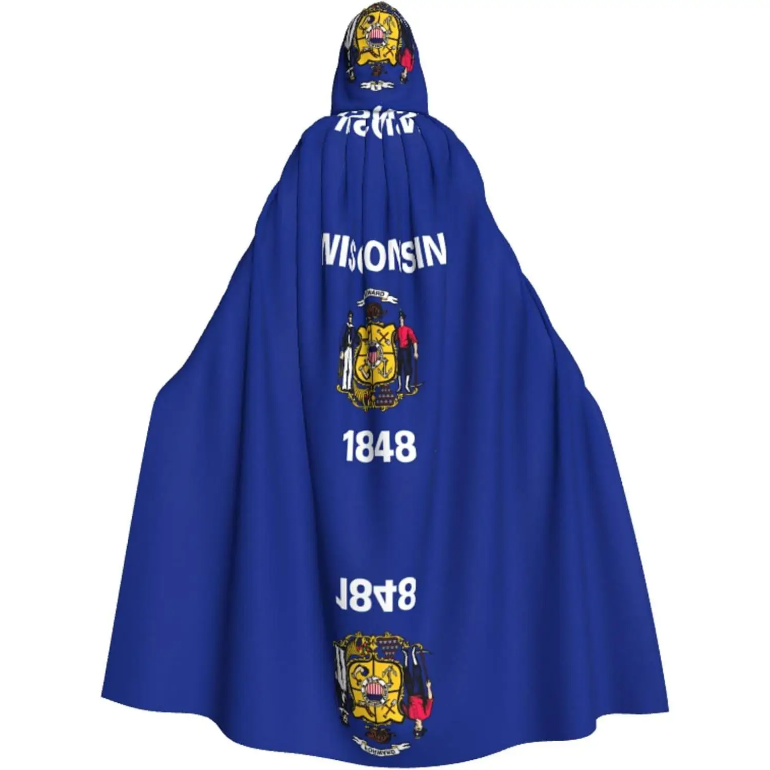 

Flag print Unisex Adult Witch Cloak Cape Hooded Cape Halloween Christmas Costume Cosplay Party Cloak