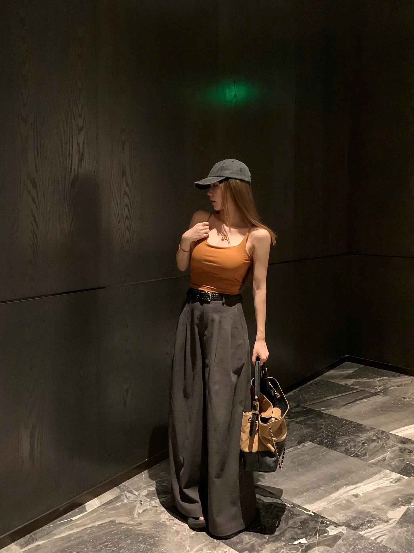 

Эстетичные винтажные брюки с высокой талией и широкими штанинами для женщин, свободные повседневные универсальные брюки прямого кроя