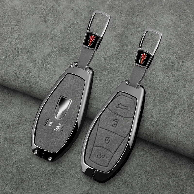 

Metal Leather For Hongqi HS5 H5 H9 HS7 H7 L5 HS3 L9 2023 2024 2025 Car Key Case Cover Protection Shell Accessories