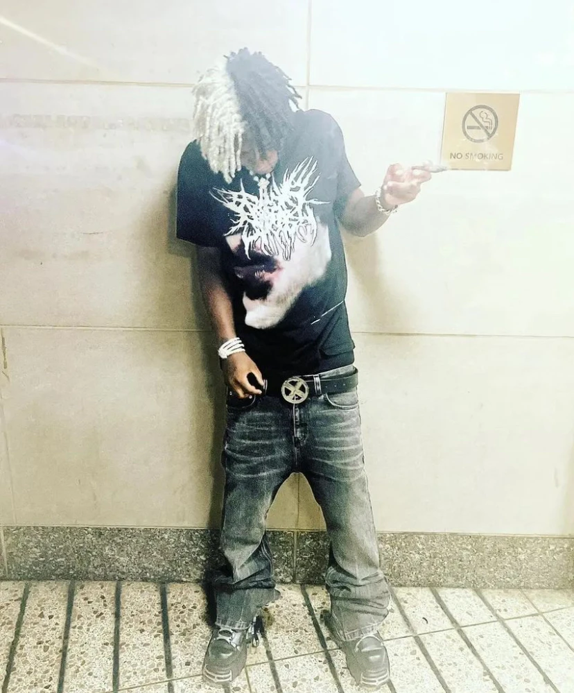 Death Wish Opium Logo Short Sleeve T-Shirt Printed Youth Fashion Casual Summer round Neck Loose Fit Men's T-Shirt
