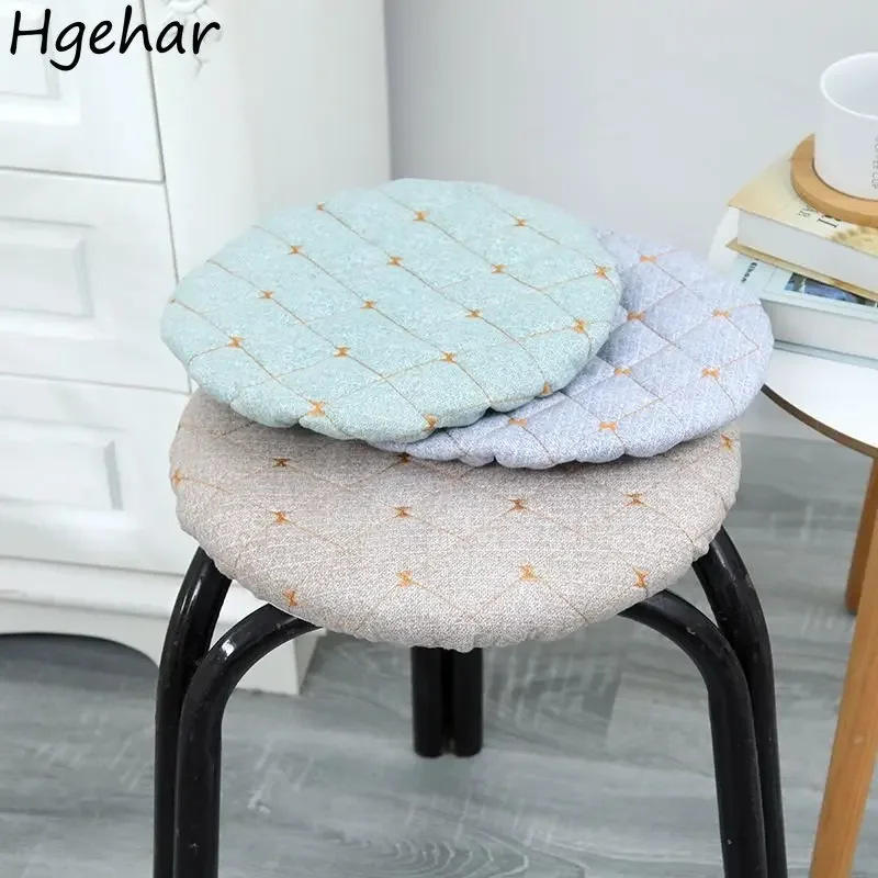 Round Cushion Covers Dust-proof Soft Chairs Seat Protector Four Seasons Household Universal Stool Pads Home Decoration Simple