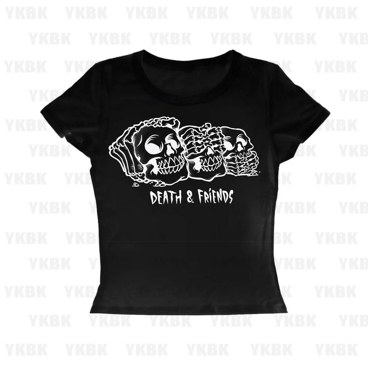 Peace Love Halloween T-shirt Peace Skeleton Funny Halloween Gift Dark Academia Women's T Shirt Gothic Tee  Short Sleeve