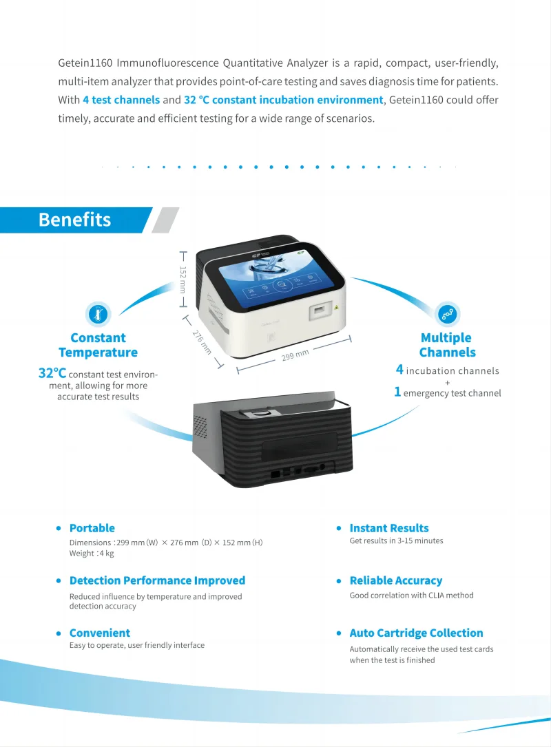 Immunofluorescence Quantitative Analyzer Getein 1160  poct analyzer Getein 1100 1160 1180