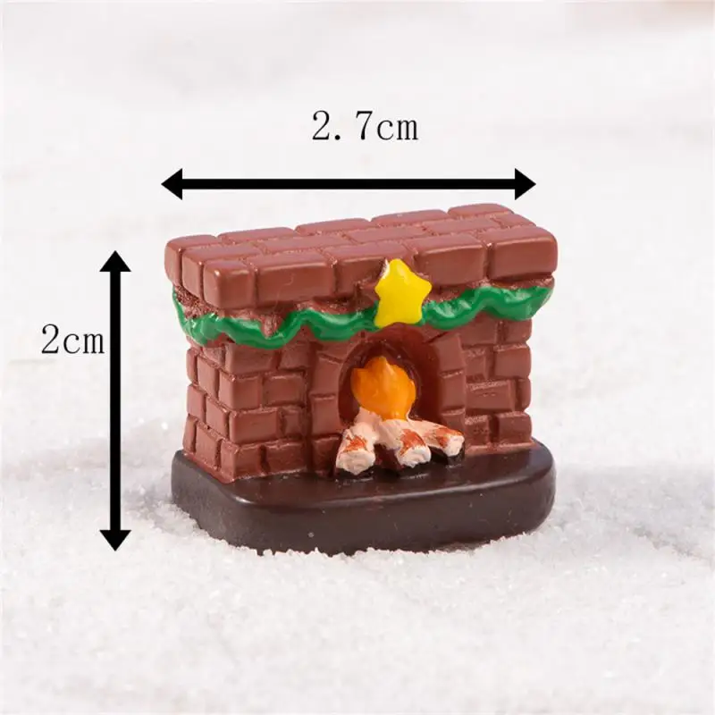 تماثيل عيد الميلاد الصغيرة الراتنج مصغرة سانتا كلوز حديقة ديكور اناء للزهور التماثيل رجل ثلج صغير جورب صندوق القطار جرس نموذج #4