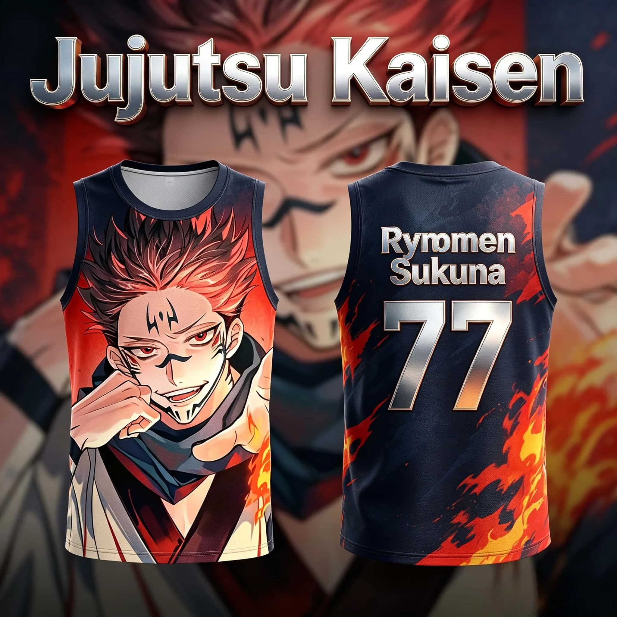 

Jujutsu Kaisen Ryomen Sukuna Anime Print Tank Top Men Streetwear Quick Dry Sleeveless Summer Casual Sport Harajuku Graphic Tops