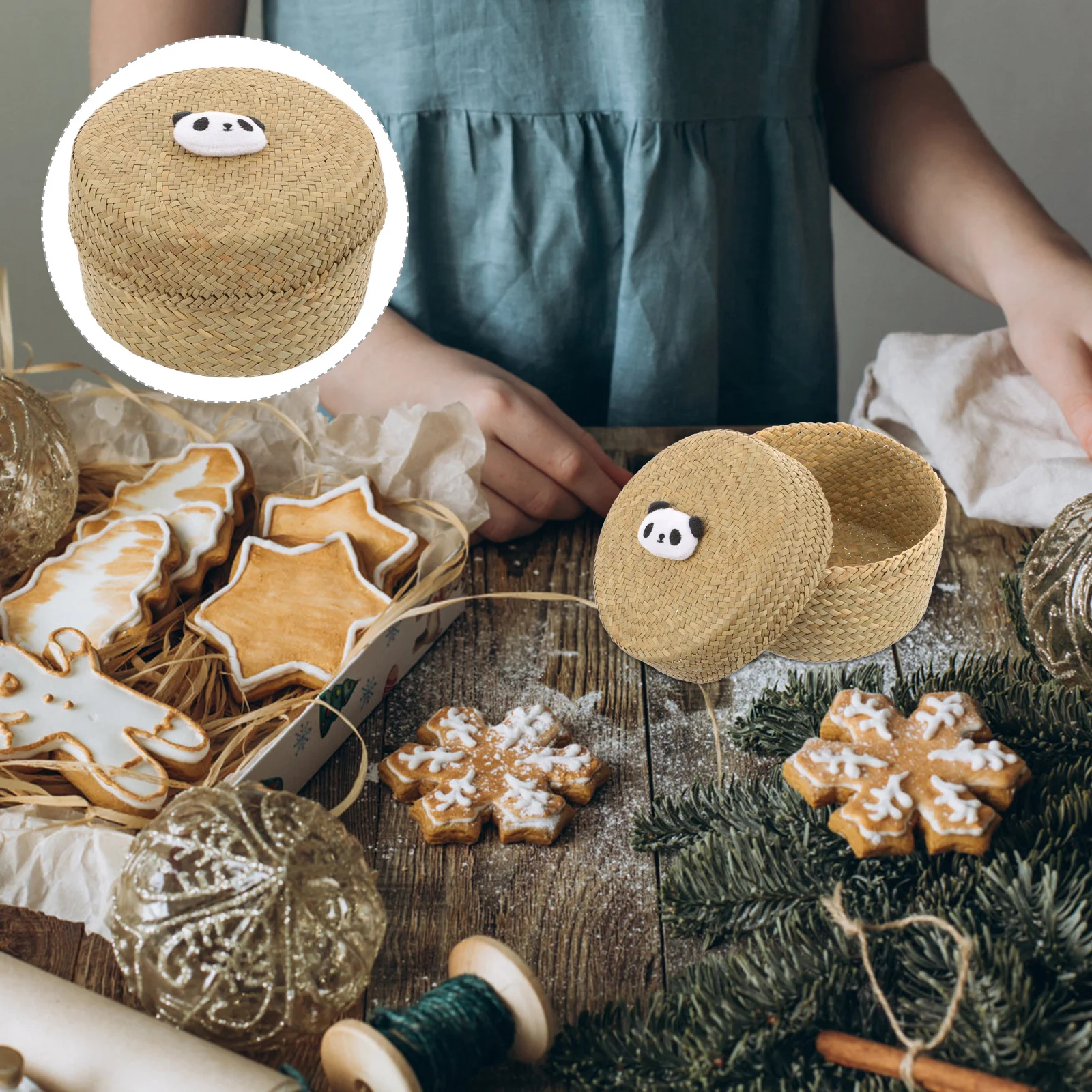 

Woven Flower Basket Natural Handmade Grass Straw Storage Basket For Home Decor Wedding Party Fruit Snack Container Multipurpose