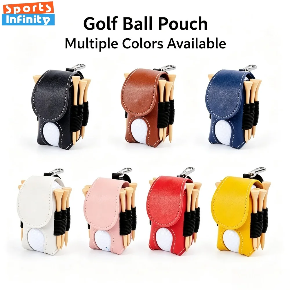 Outdoor Waterproof PU Golf Accessory Pouch WaistHanging Storage Bag for Golf Balls Tees Golf Sports Use