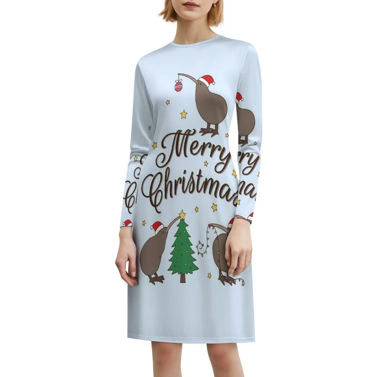 عيد الميلاد الكيوي فستان عطلة مثير للنساء شاطئ حفلة عيد ميلاد فستان قصير كيوي كيوي الطيور كيوي عيد الميلاد ملابس نسائية جديدة #6