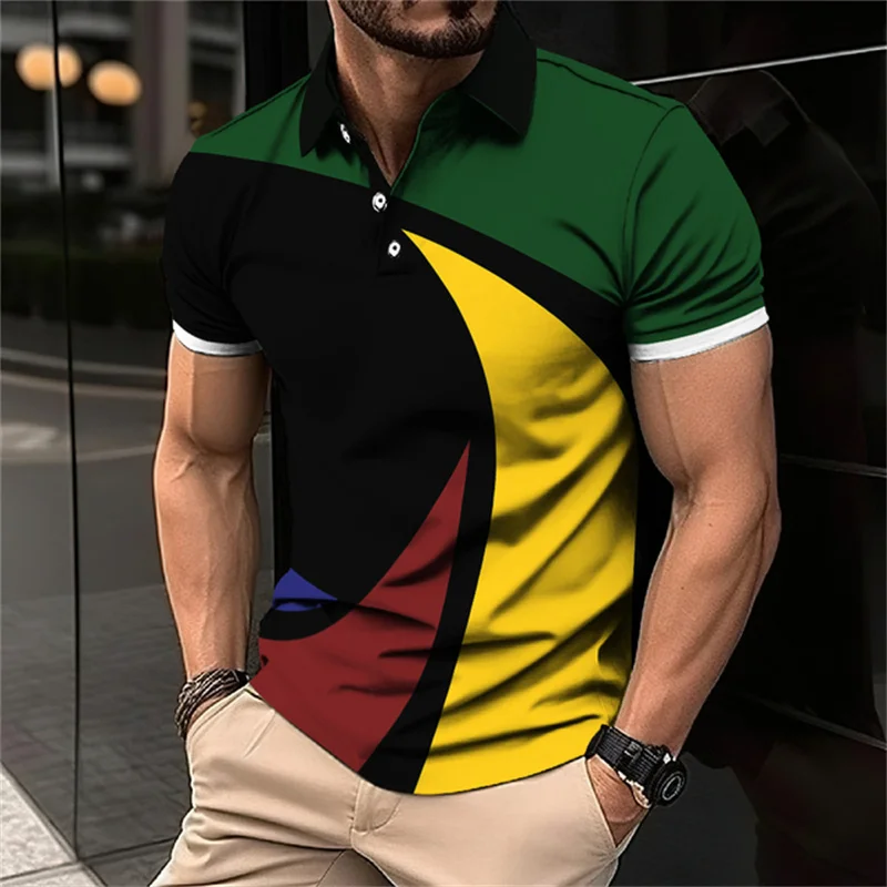 Polo de rua Hip Hop personalizado masculino, roupas da moda, respirável, negócios, lazer, moda, verão, novo