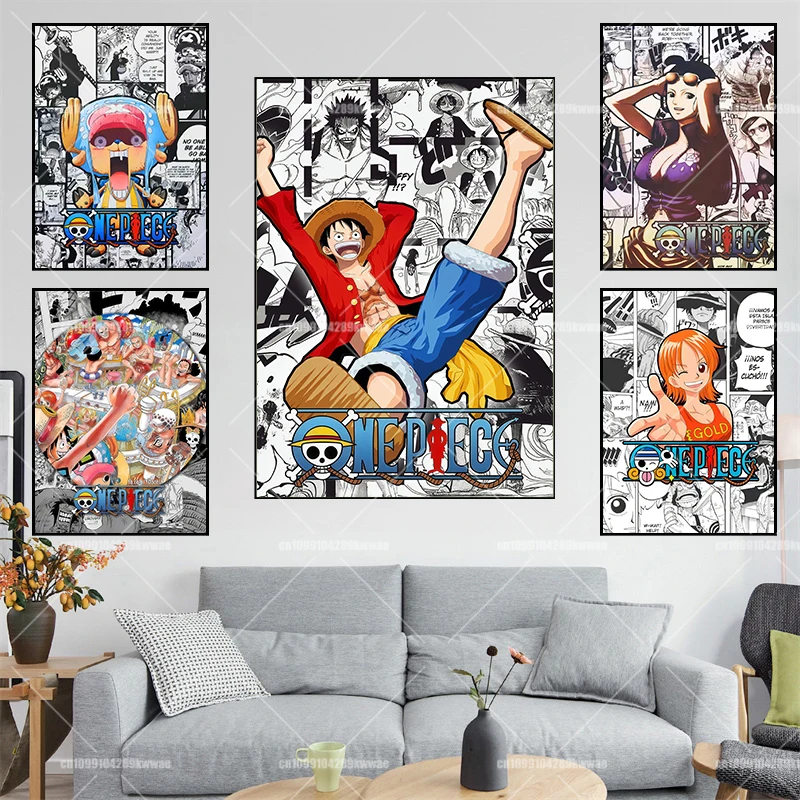 

One Piece Decorative Poster - Luffy Zoro Colorful Print Wall Art Perfect for Anime Fans’ Room Decoration High - Quality Print