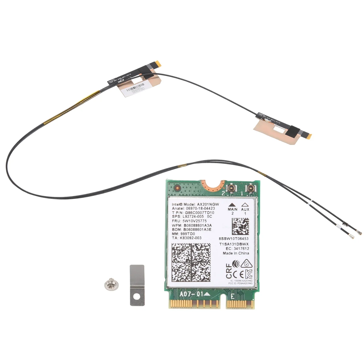 

Wifi Card Ax201 Ngw with Antenna Wifi 6 3000Mbps M.2 Cnvio2 Bluetooth 5.1 Wifi Adapter for Windows10