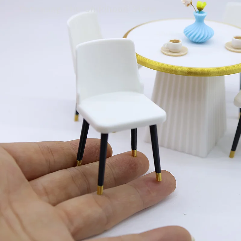 

1Pc/1Set Dollhouse Dining Table And Chairs Simulation Model Mini Living Furniture Toy Dolls House Accessories Pretend Play Toy