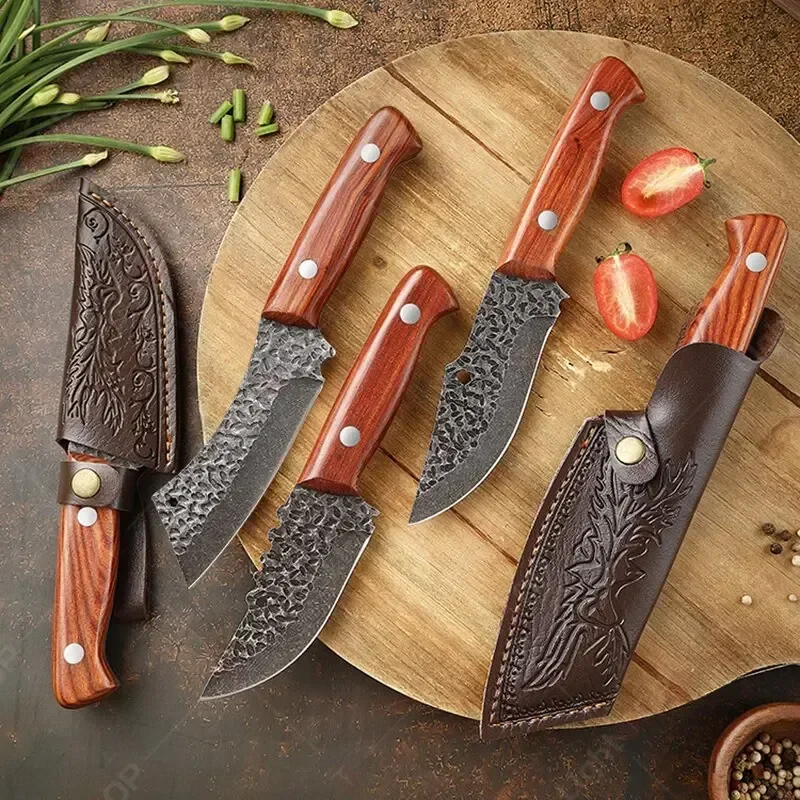 Handmade Forged Stainless Steel Kitchen Knife Knife Boning Knifes Fruit Knife Meat Cleaver Butcher Knife Cooking Knives BBQ image 4