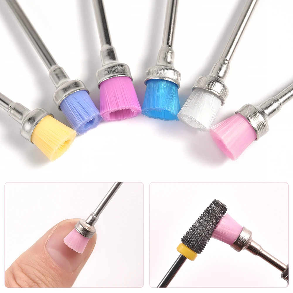 5/10Pcs Nail Drill Bit Cleaning Brush Set 3/32'' Nail Electric Drill Machine Accessory Manicure Pedicure Nail Accessories
