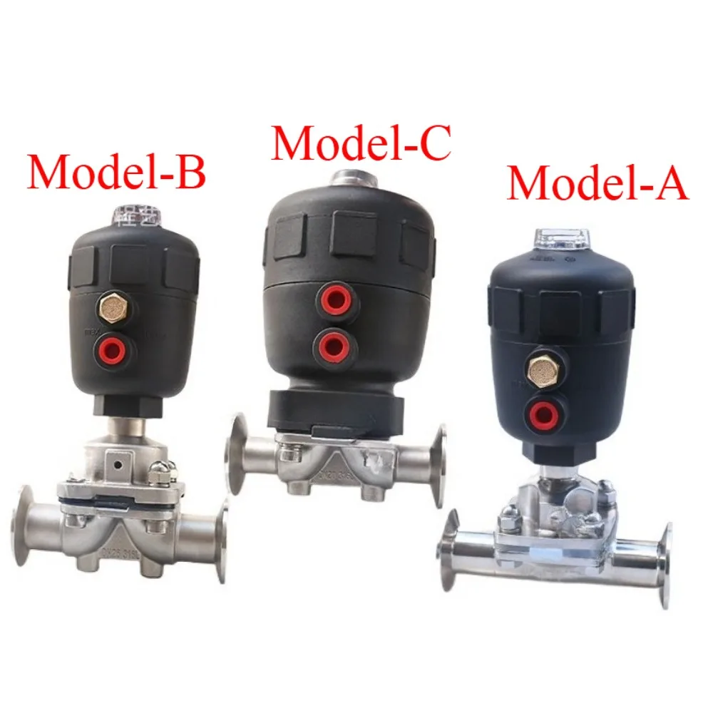 

12,7 19 25 32 38 45 51 57 63 мм 1,5 дюйма 2 дюйма 2,5 дюйма Санитарный мембранный клапан Tri Clamp с пневматическим приводом из нержавеющей стали 316L Homebrew