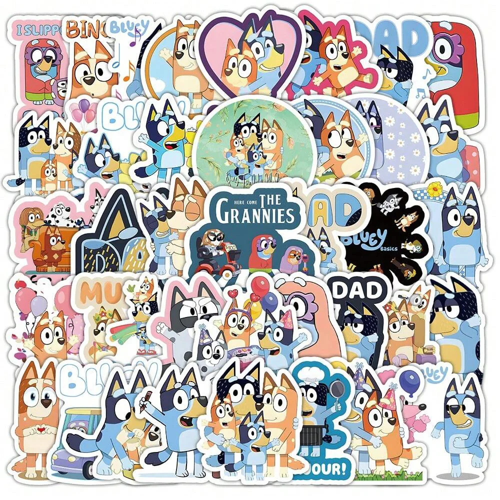 55 個ブルーイファミリーアニメーション漫画ステッカー装飾スーツケーススクラップブッキング電話ラップトップ文具おもちゃギフト