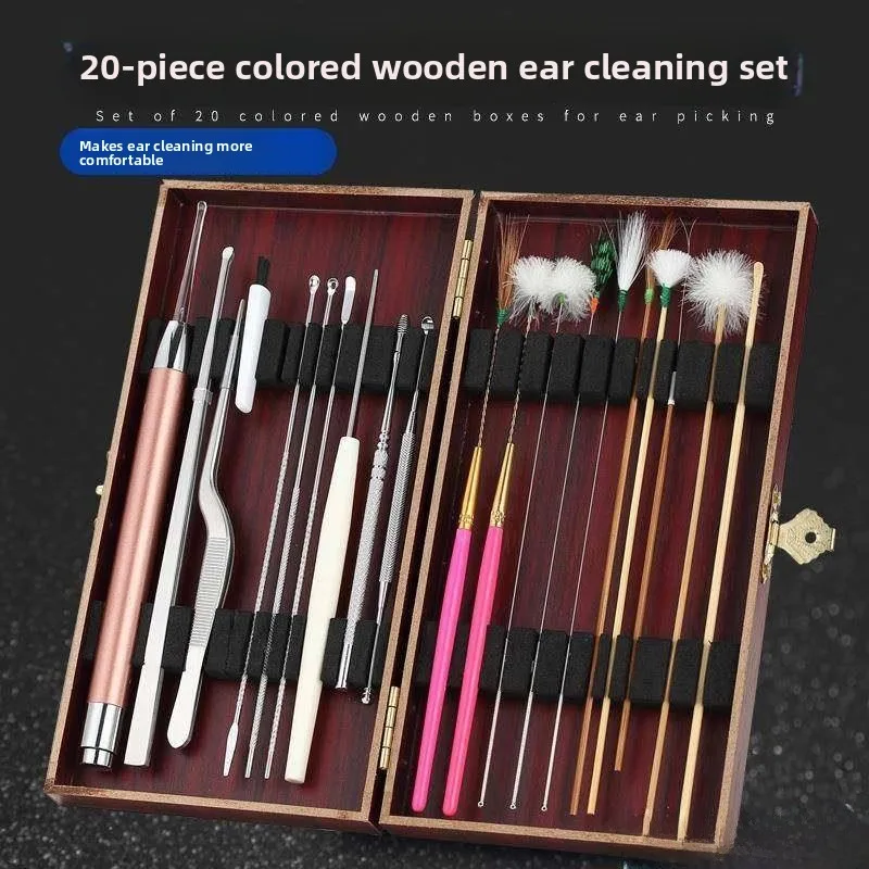 

Professional Ear Cleaning Tool Kit Feather Duster Ear Picking Instrument Set Home Personal Hygiene Ear Spoon Cleaning Tools