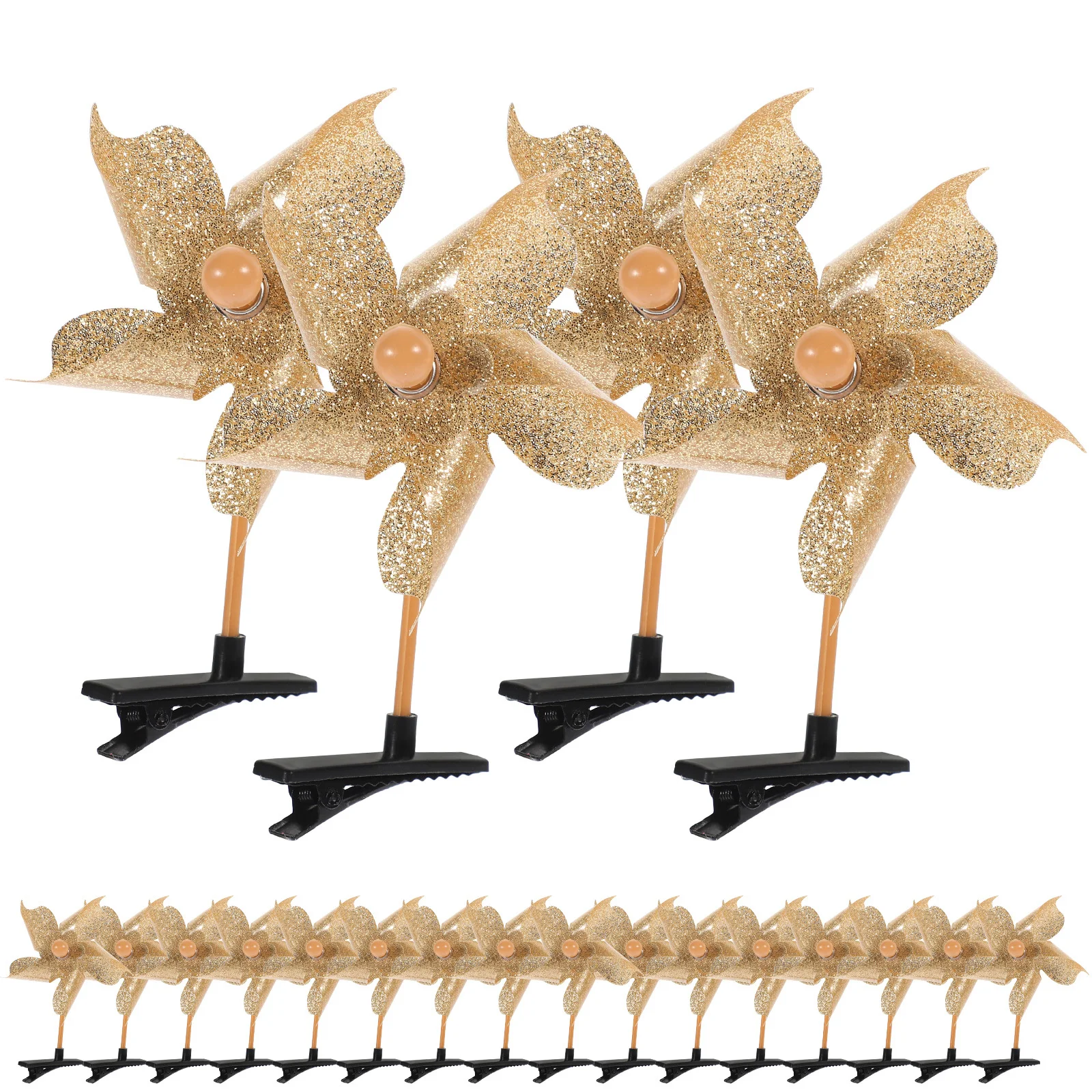 

24 шт. блестящие зажимы для волос с ветряной мельницей и блестящими забавными вращающимися зажимами для маленьких девочек, аксессуары для танцевальной вечеринки