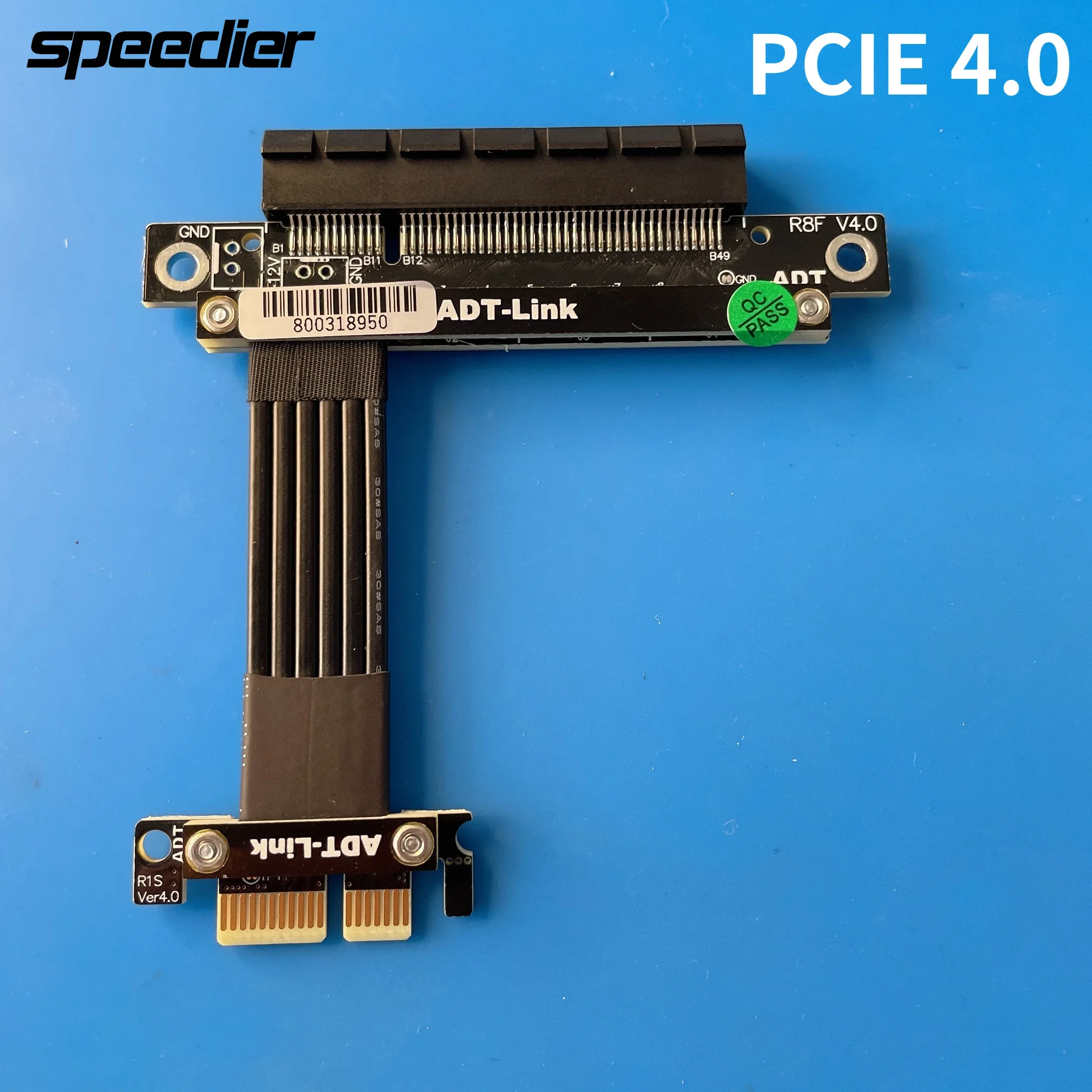 

90/180 Degree Angled PCIe 4.0 x8 to x1 Extension Cable High-Speed PCI Express 8x 1x Riser Card Ribbon Extender For GPU Network