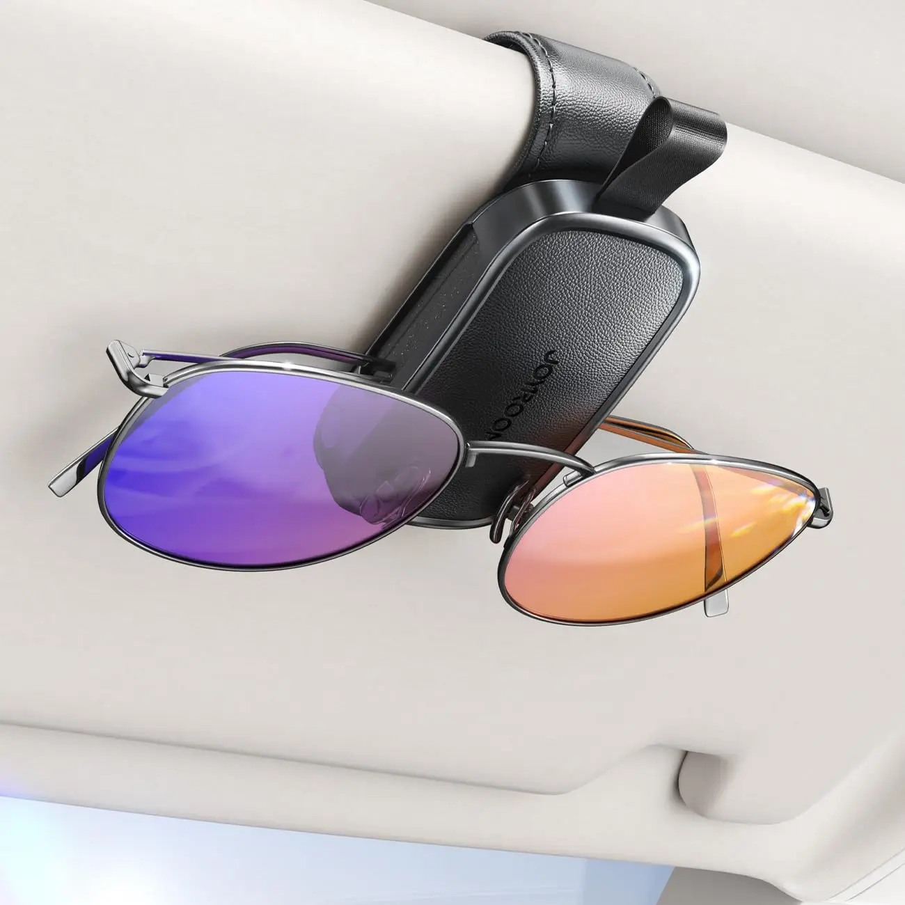 

Держатель солнцезащитных очков для автомобиля, магнитный кожаный держатель для солнцезащитных очков и зажим для билетов, аксессуары для автомобильного козырька