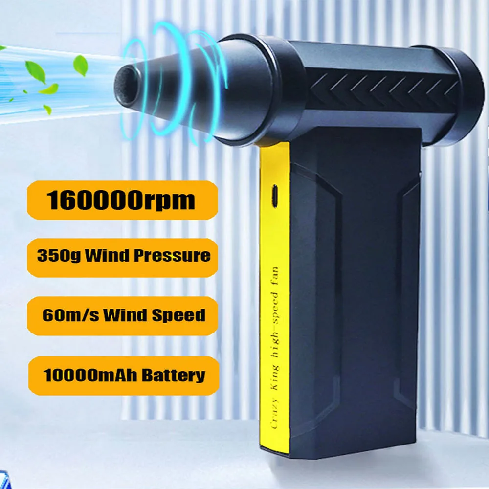 

160000 RPM Electric Air Blower Turbo Jet Fan Brushless Motor High-Speed Turbo Violent Fan USB Rechargeable Powerful Dust Blower