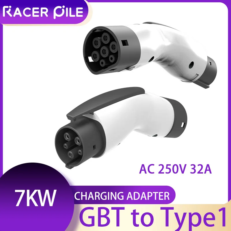 Elektrische Voertuig oplader adapter GBT naar Type1 AC 250V 32A 7KW met J1772 Oplaadaansluiting voor Tesla Ford General Motors