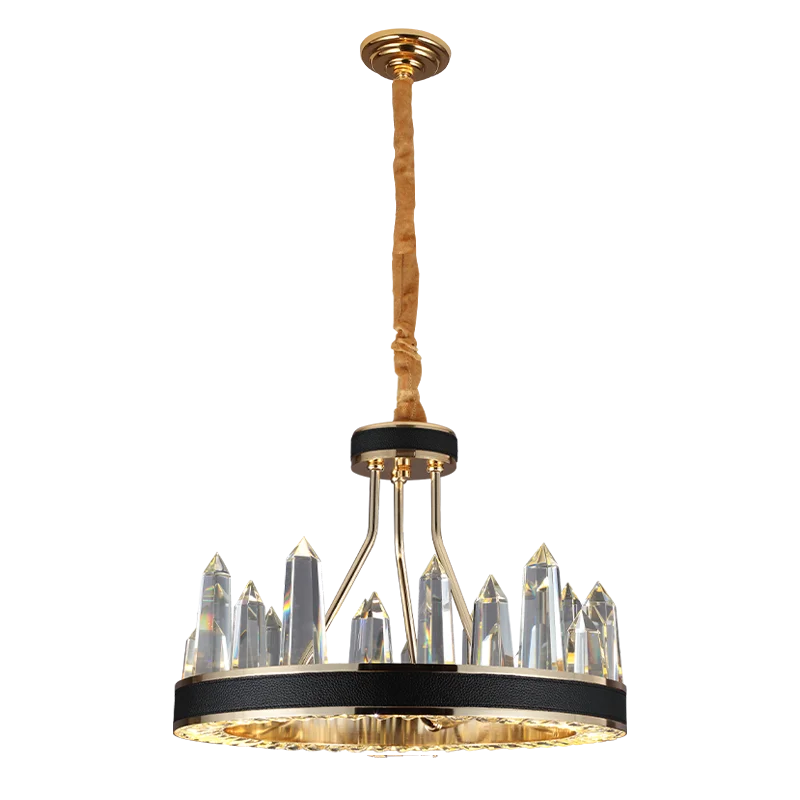 

Modern Prismatic Shaped Smoke/Clear Crystal Stairs Chandeliers Pendants Light Large Glass Lamp for Indoor Hotel Lobby Home AC