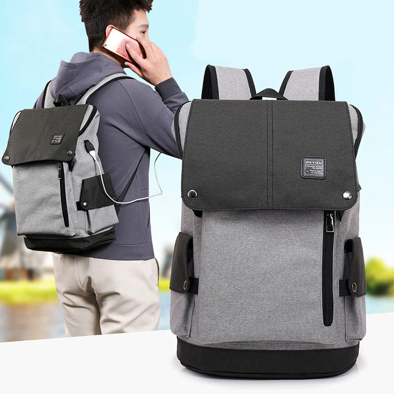 

high school backpack waterproof bags for boys big usb anti theft bag men travel bag boy gift