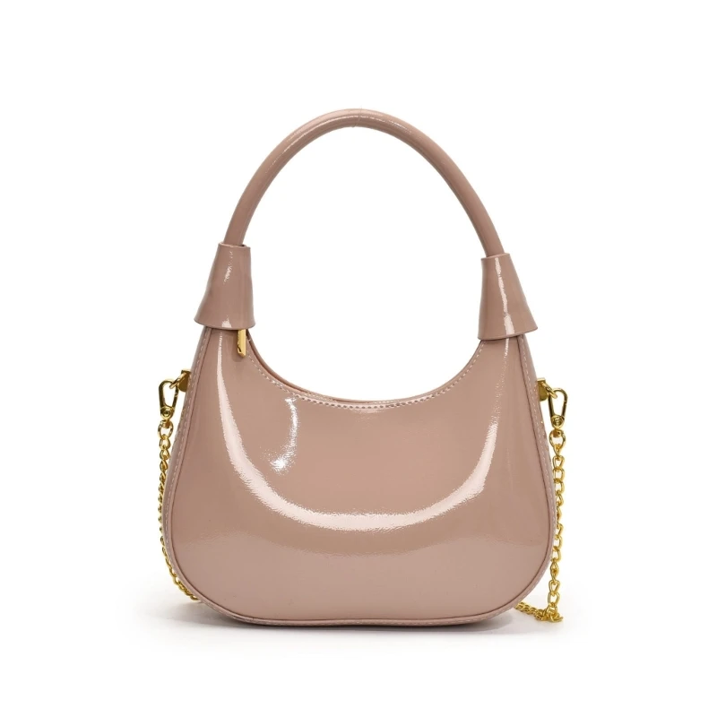 

E8FB Elegant Evening Bags PU Leather Chain Shoulder Bag For Work And Leisure