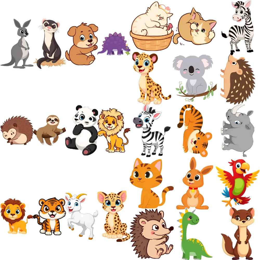 

54pcs Temporary Tattoo Hippo Temporary Tattoo Stickers Panda Ferret Waterproof Long-lasting Body Stickers Duckling For