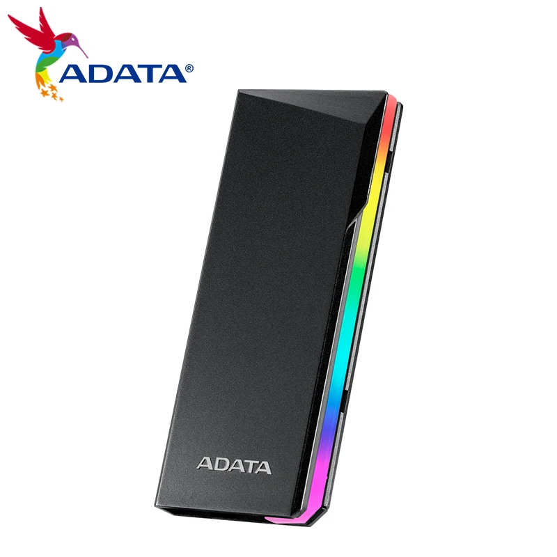 ADATA M.2 PCIe NVMe SATA SSD Enclosure EC700G RGB Lighting USB 3.2 Type-C Hard Drive Box Up to 1000Mb/s Hard Disk hd Case