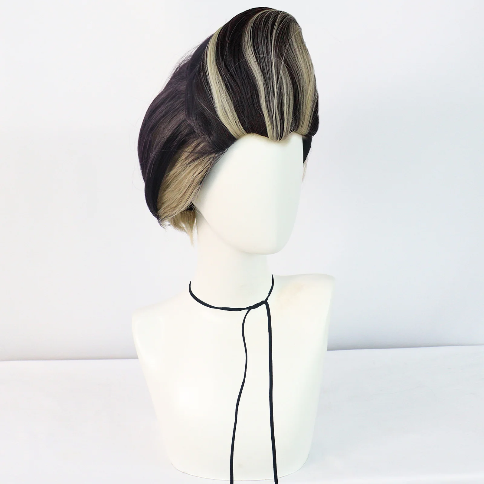 

Синтетический парик двухцветный, короткий, кудрявый, в стиле боб, для косплея, костюмированных вечеринок, Хэллоуина, аниме