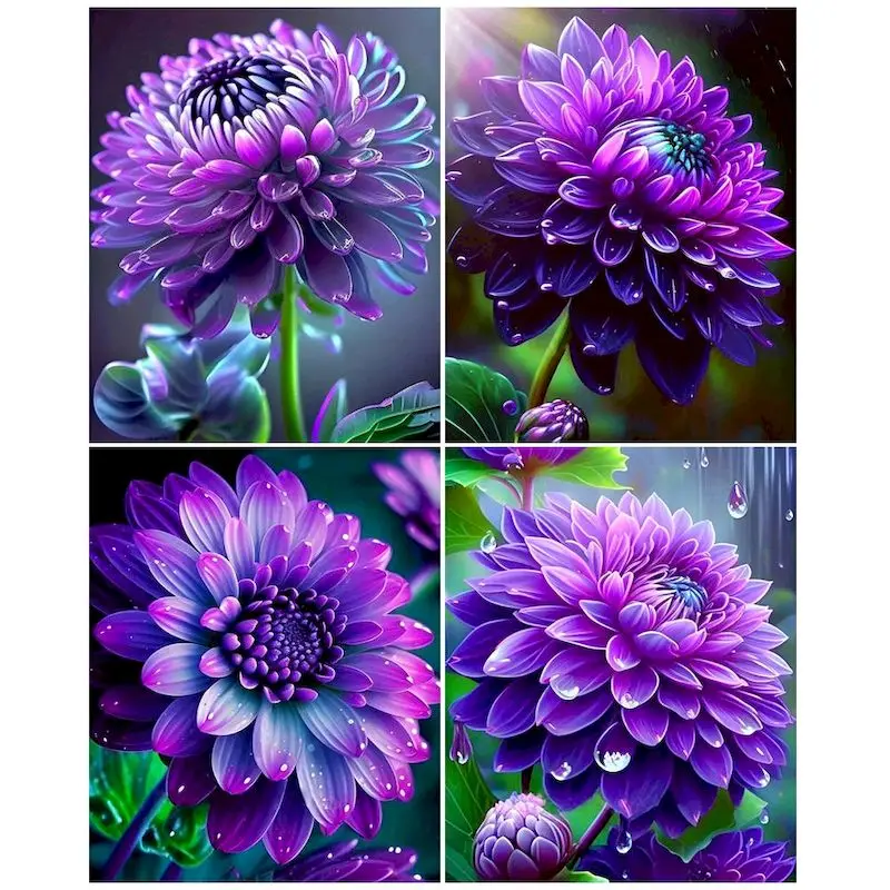 

GATYZTORY Coloring By Numbers Purple Flowers Wall Art Pictures By Number For Adults Children Diy 40x50cm Frame Home Decoration