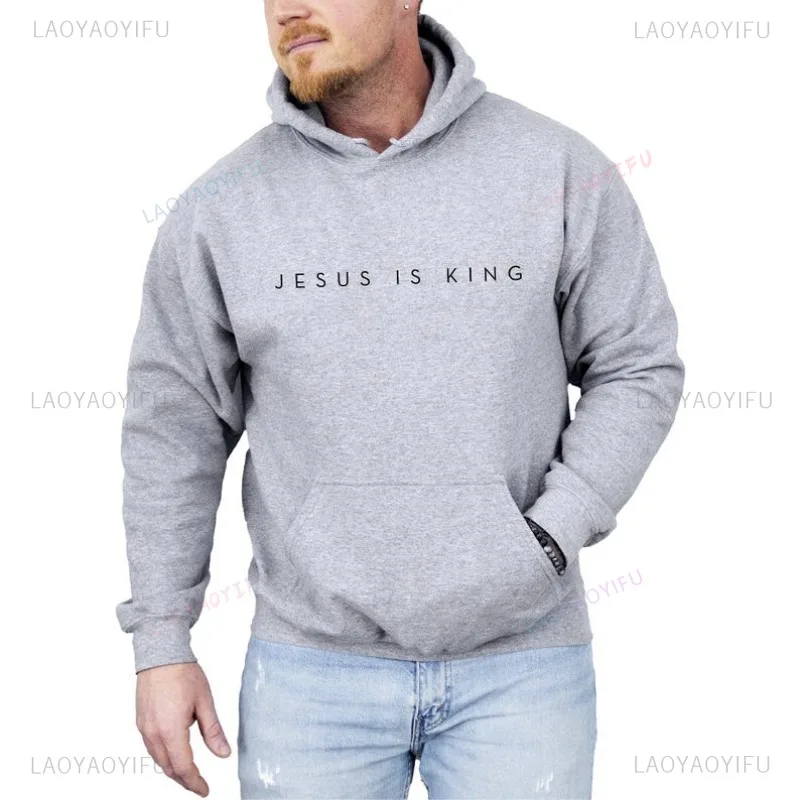 

Jesus Is King Minimalist Religious Faith Gospel Christian Hoodie Christmas Sweatshirt Jesus Clothing Long Sleeve Casual Wear