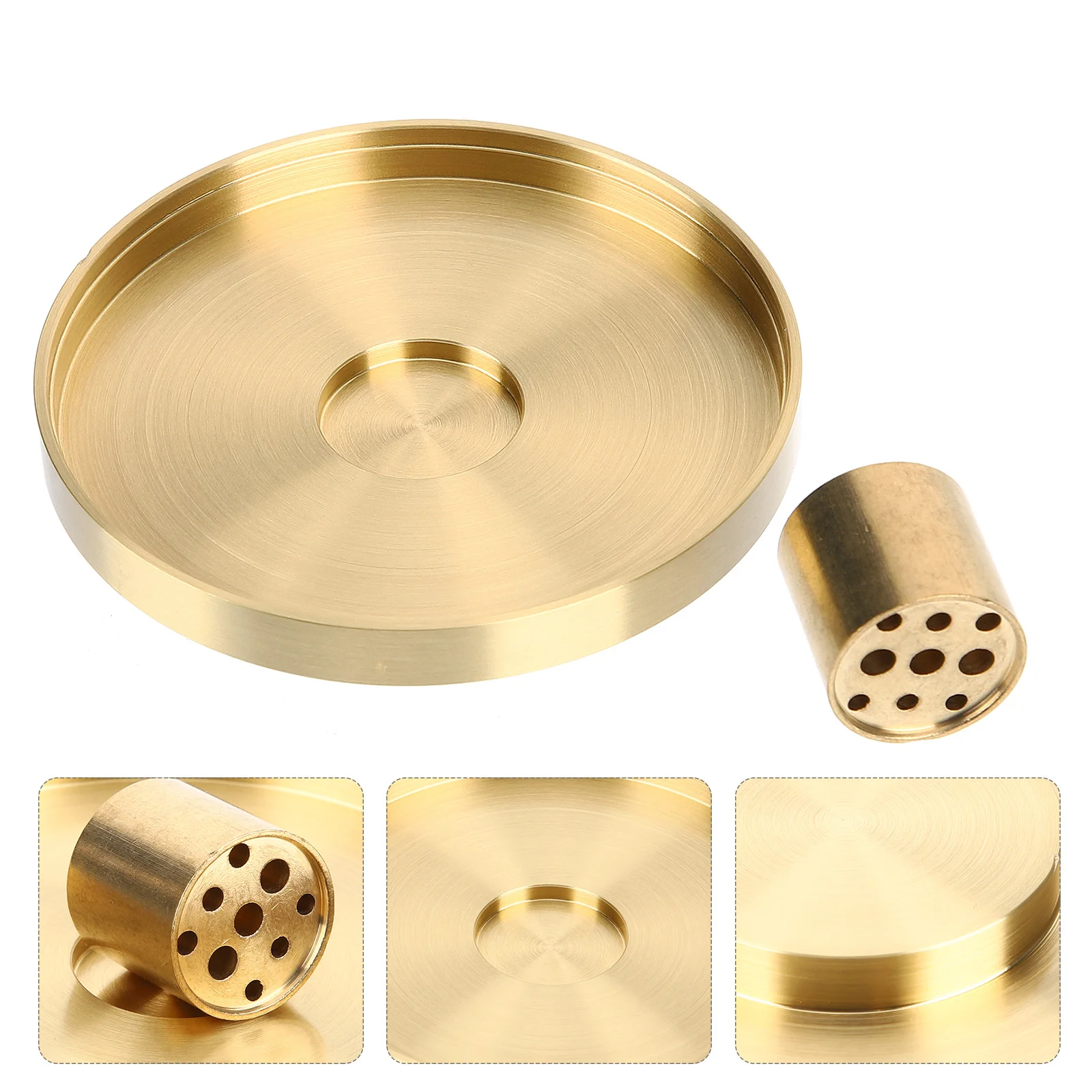 

9-Hole Brass Copper Incense Stick Holder Solid Ash Tray for Home Meditation Office Yoga Room ,Incense Stick Holder with