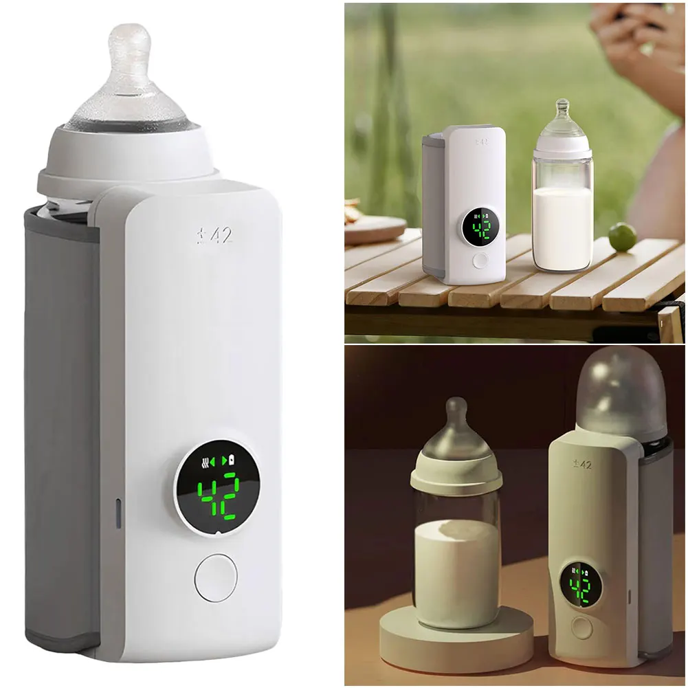 

Portable Bottle Warmer Rechargeable Cordless Milk Warmer with Temperature Control for Traveling Camping Home