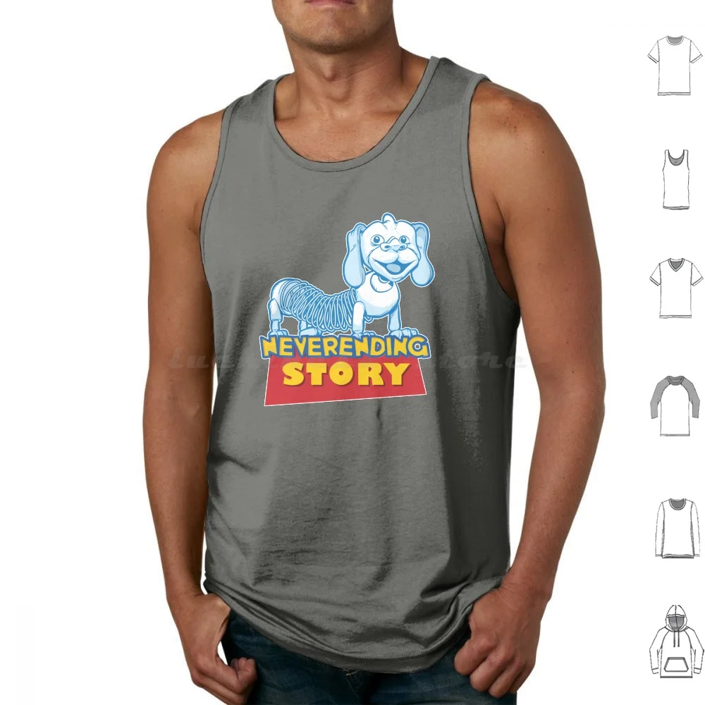 

Story Never Ends! Tank Tops Vest Sleeveless Dragon Parody Nostalgia Movie Fantasy Toy Retro Geek Neverending Story