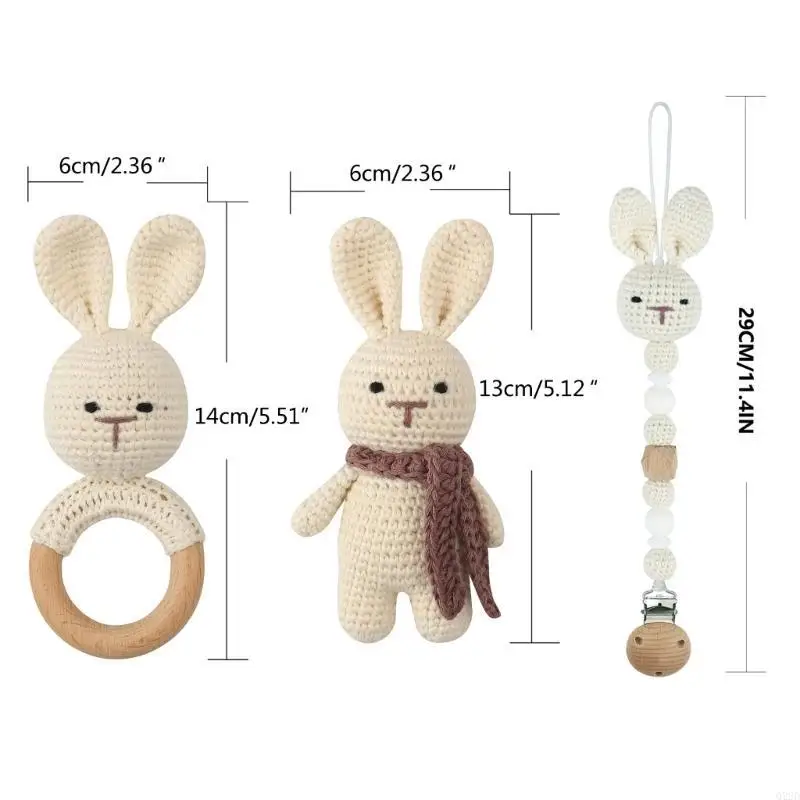 Q22d Baby Baby Clip Clip Crochet Dummy Chain Pacifier Clip Beans Bains Relief Newborn Shower Gift