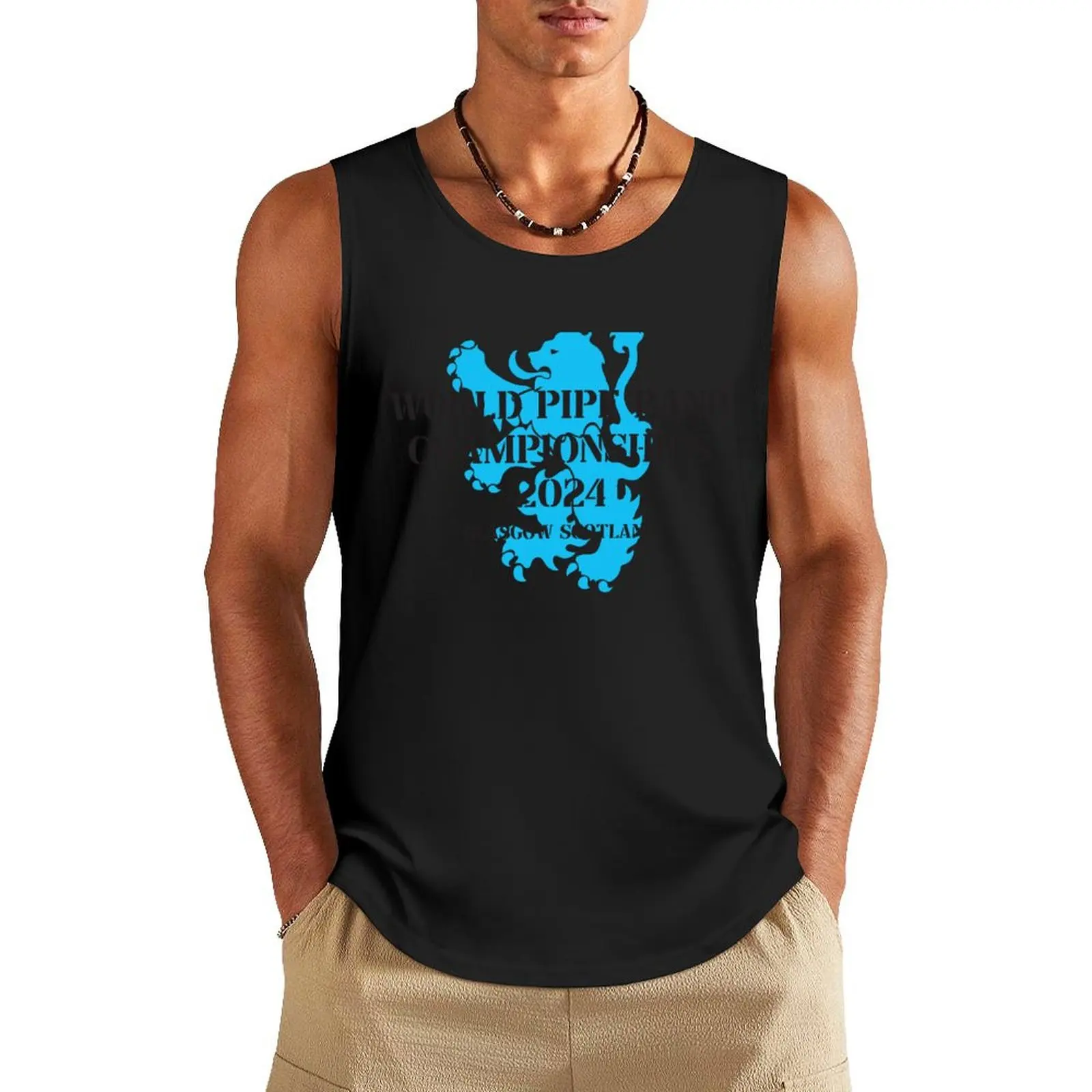 Blue Rampant Lion Tank Top bodybuilding men clothes gym training accessories basketball Vest