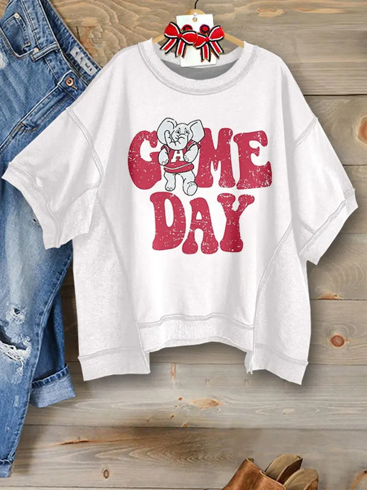 Camiseta casual con letra A Gameday