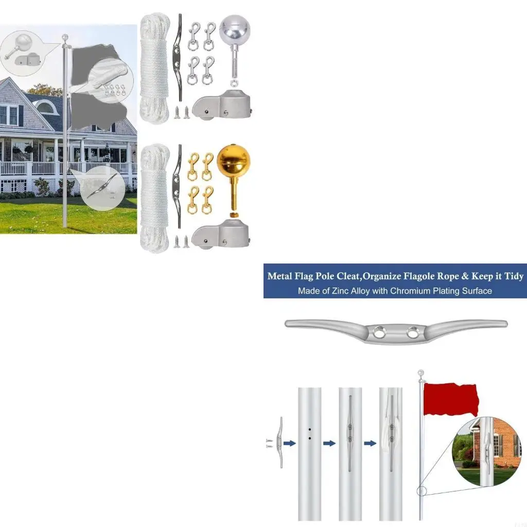 F19B Truck Complete Flagpole Hardware Package With Anti Slip Fasteners For Stability