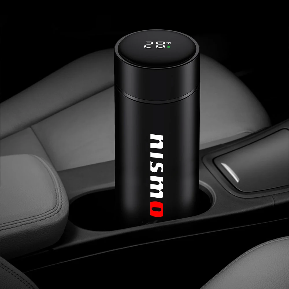 Intelligent Digital Thermos Cup For Nissan Nismo Qashqai J10 J11 Juke Micra X Trail Leaf Sentra Patrol Y61 Note Auto Accessories