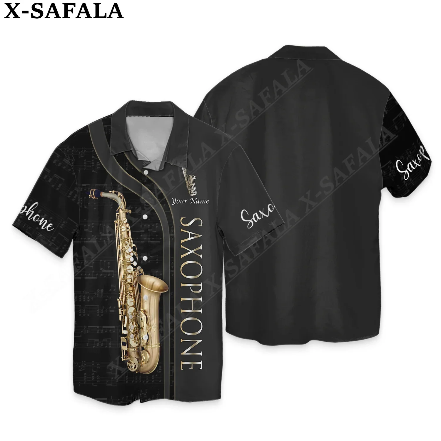 Saxophone Jazz Personalized Name 3D Printed Hawaiian Beach Shirts For Men And Woman Holiday Casual Comfortable Top Comfortable