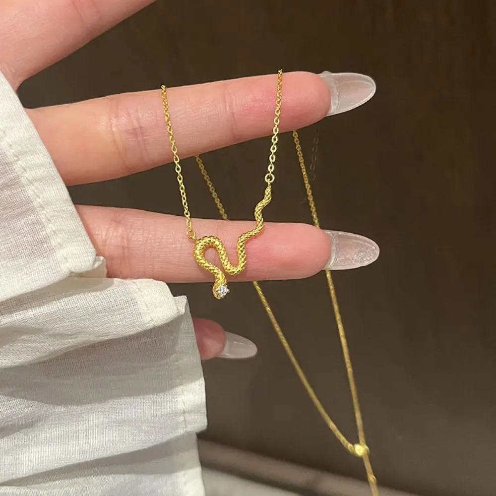 뱀 초커 뱀 목걸이 망치 패턴, 금속 칼라 트위스트 뱀 목걸이, 뱀 모양 패션