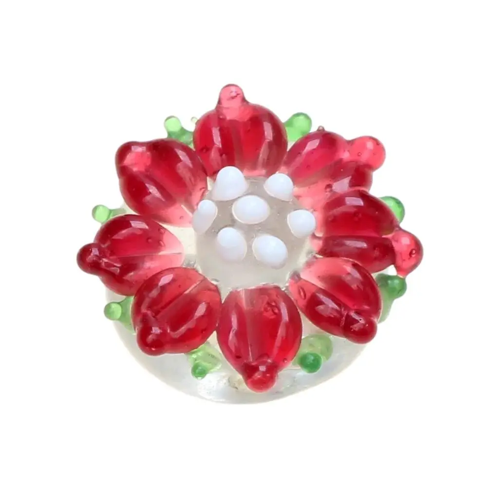 Limited Edition Styles Traditional Crafts Pure Handmade 17mm Flowers Lampwork Glass Beads For Charm Bracelets/Earring/Necklace
